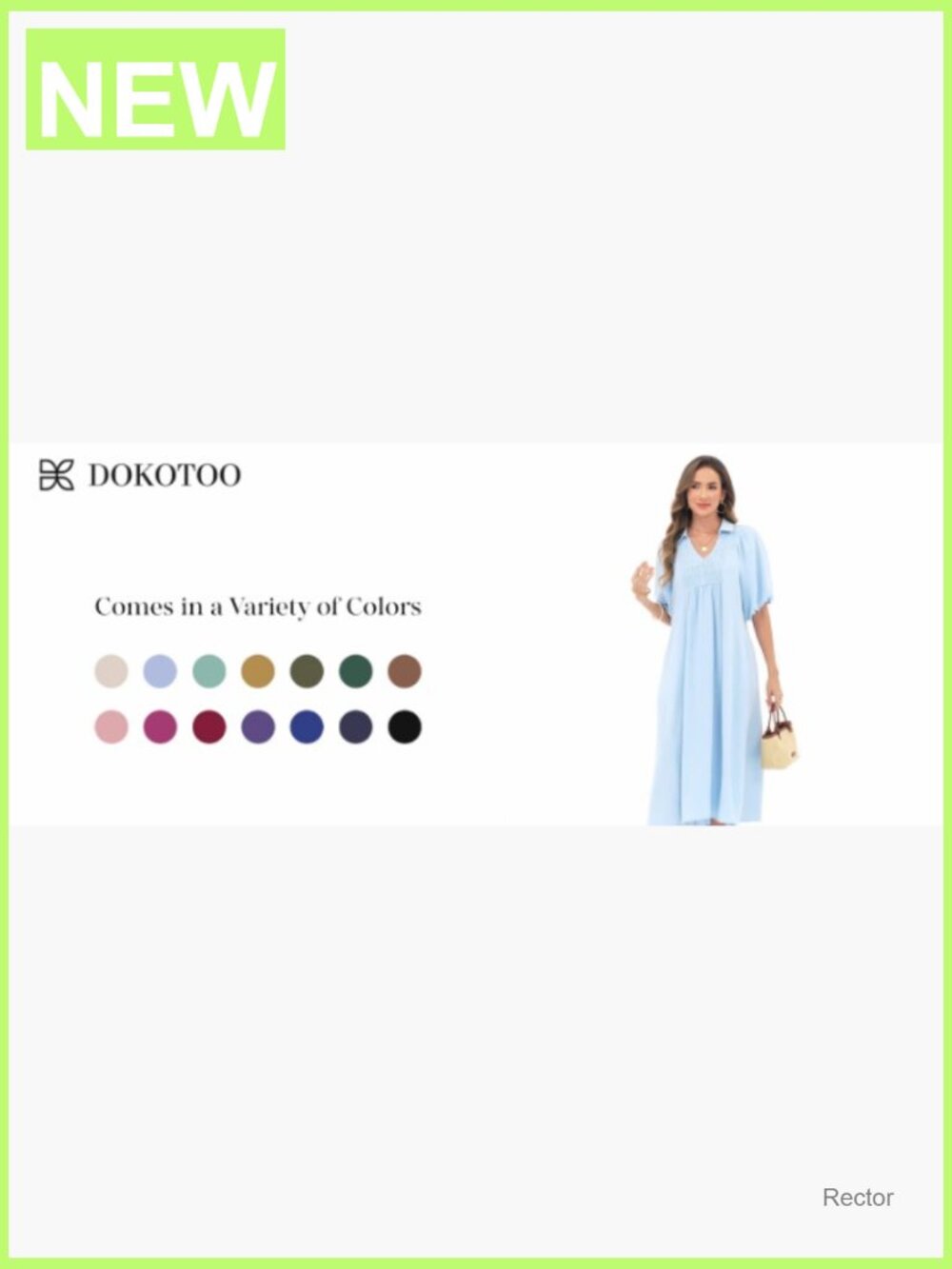 Puff Sleeve V Neck Empire Waist Maxi Dress Summer Casual - Picture 7 of 7